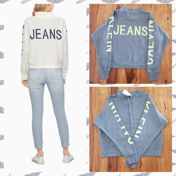 Calvin Klein Jeans Travel Logo Mock Neck Sweater - Picture 3 of 8